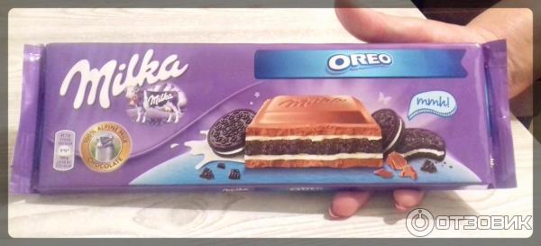 Шоколад молочный Milka Oreo с темным печеньем фото