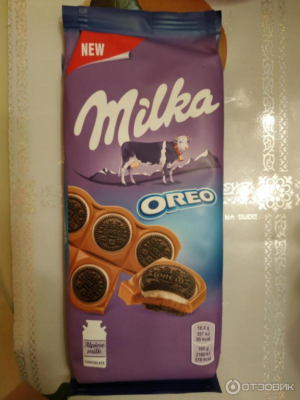 Шоколад молочный Milka Oreo фото