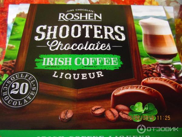 Конфеты Roshen Shooters chocolates irish coffee фото