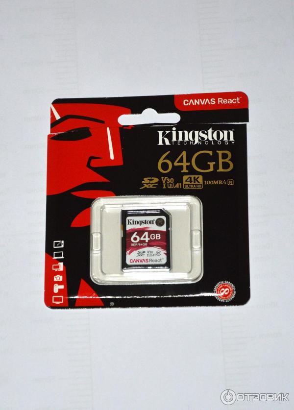 Карта памяти Kingston Canvas React SDXC 64 ГБ SDR/64GB фото