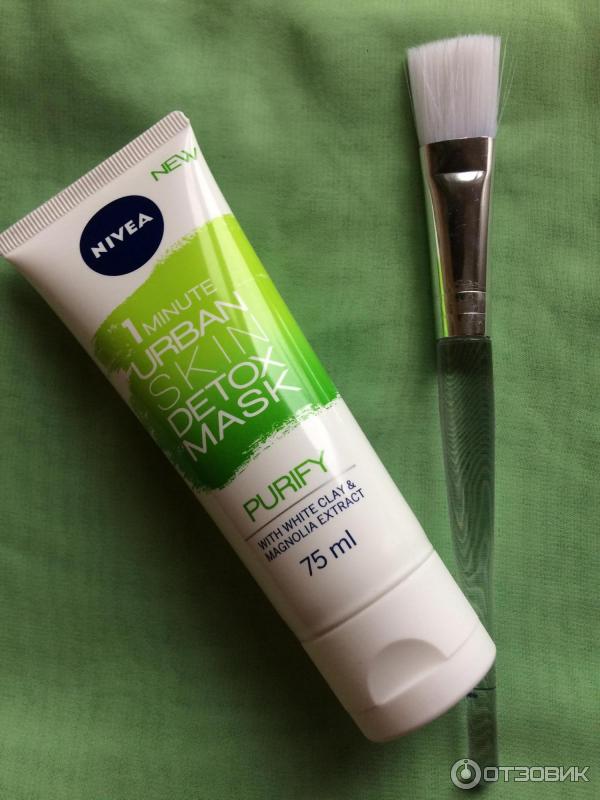 Маска 1 minute urban skin detox mask Nivea purify with white clay&magnolia extract фото