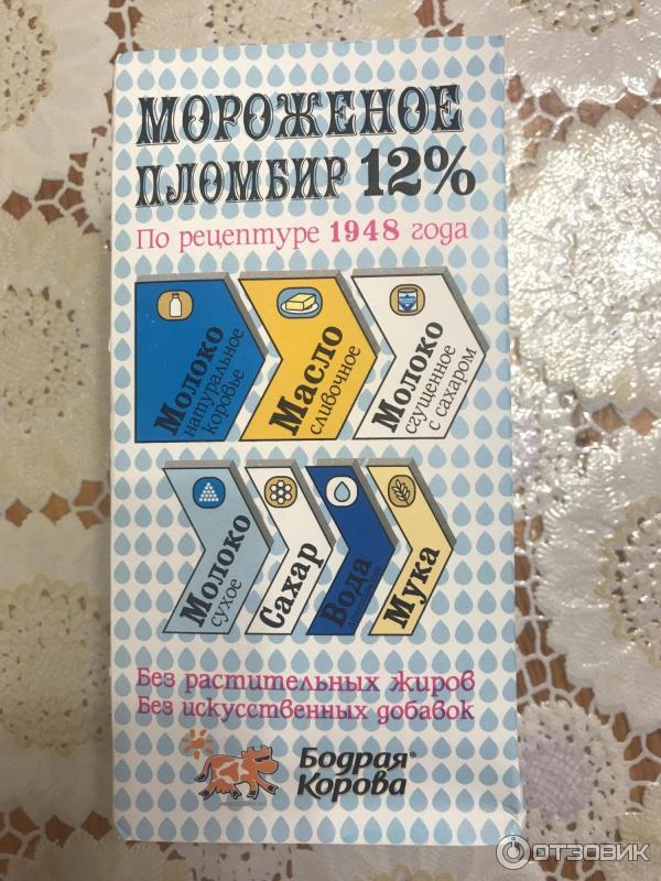 Мороженое пломбир 12% Бодрая Корова фото