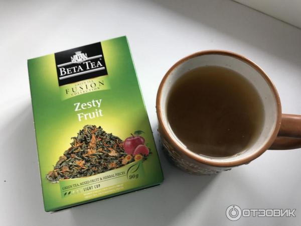 Beta tea чай зеленый байховый пикантные фрукты фото