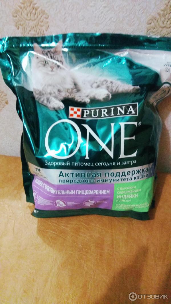 Корм purina one для кошек с чувствительным пищеварением