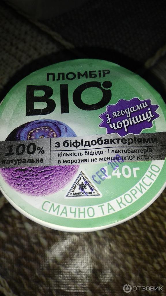 BIO пломбир в вафельном стаканчике Черника фото