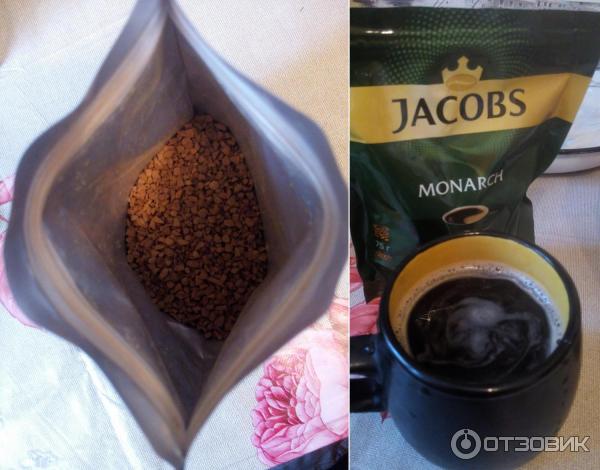 Растворимый кофе Jacobs Monarch - дегустация - застежка на пакете, кофейные гранулы (внешний вид, цвет), аромат и вкус напитка