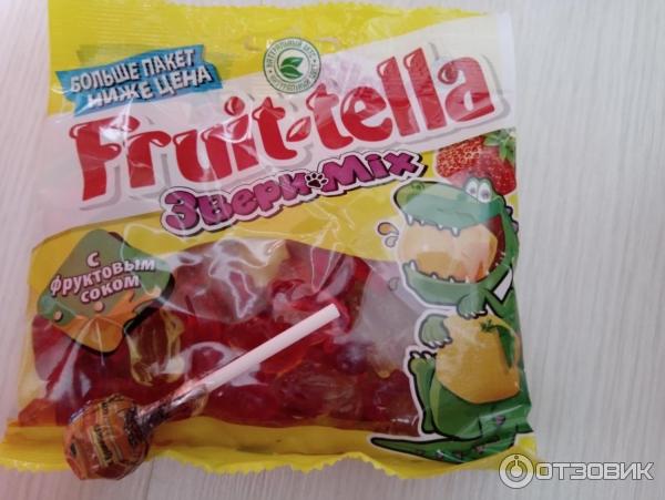 Жевательный мармелад Fruit-tella Звери Mix с фруктовым соком фото