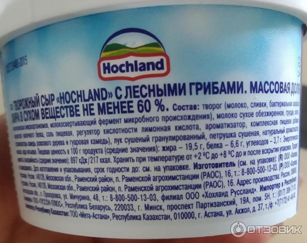 Творожный сыр Hochland с лесными грибами