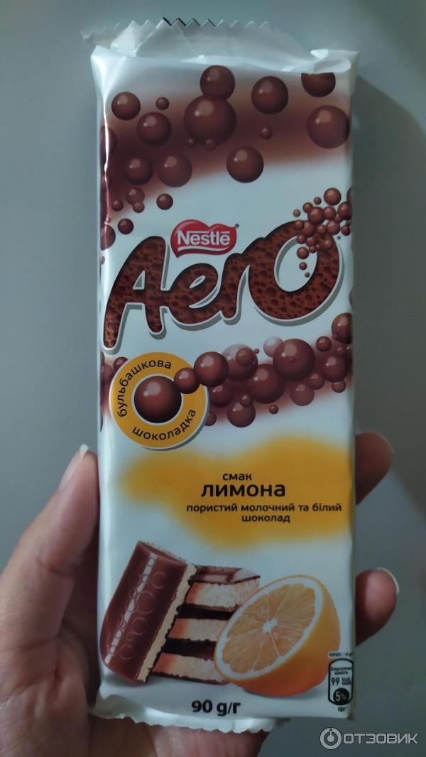 Шоколад Nestle Aero со вкусом лимона фото