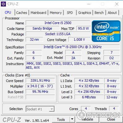 Процессор Intel Core i5-2500 фото