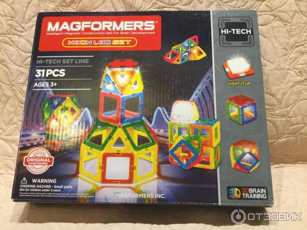 Магнитный конструктор Magformers Neon Led Set фото