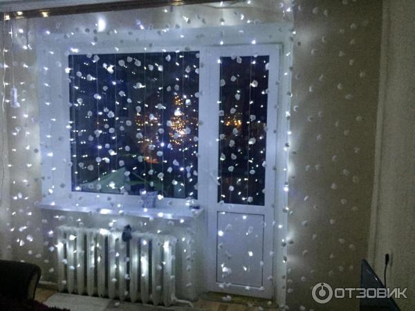 Гирлянда светодиодная Christmas light штора 240 диодов фото