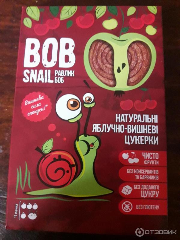 Натуральные яблочные конфеты Эко Снек Bob snail фото