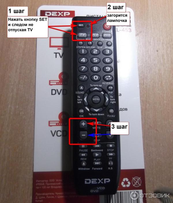 Список кодов универсального пульта ДУ - TV SAT DVR