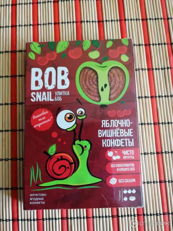 Натуральные яблочные конфеты Эко Снек Bob snail фото