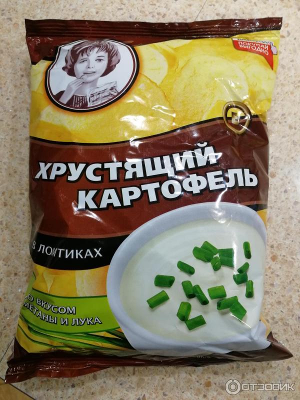 Чипсы картофельные натуральные КДВ Яшкино Хрустящий картофель в ломтиках фото