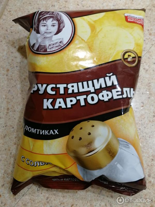 Чипсы картофельные натуральные КДВ Яшкино Хрустящий картофель в ломтиках фото