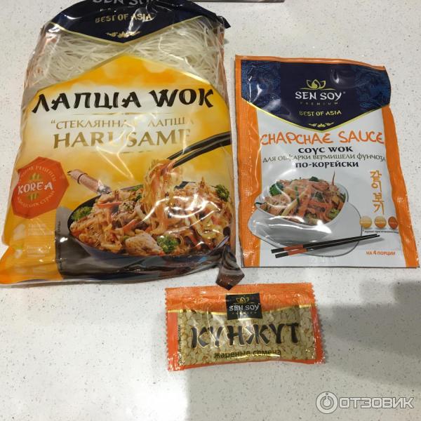 Бобовая лапша с соусом Чапче по-корейски Sen Soy Лапша Wok фото