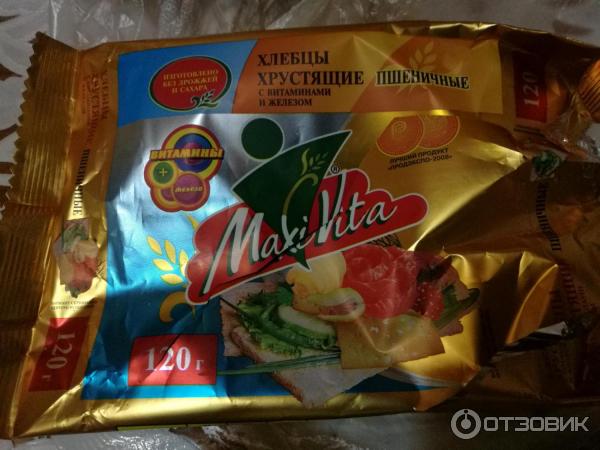 Хлебцы хрустящие ржаные с витаминами и железом Maxi Vita фото