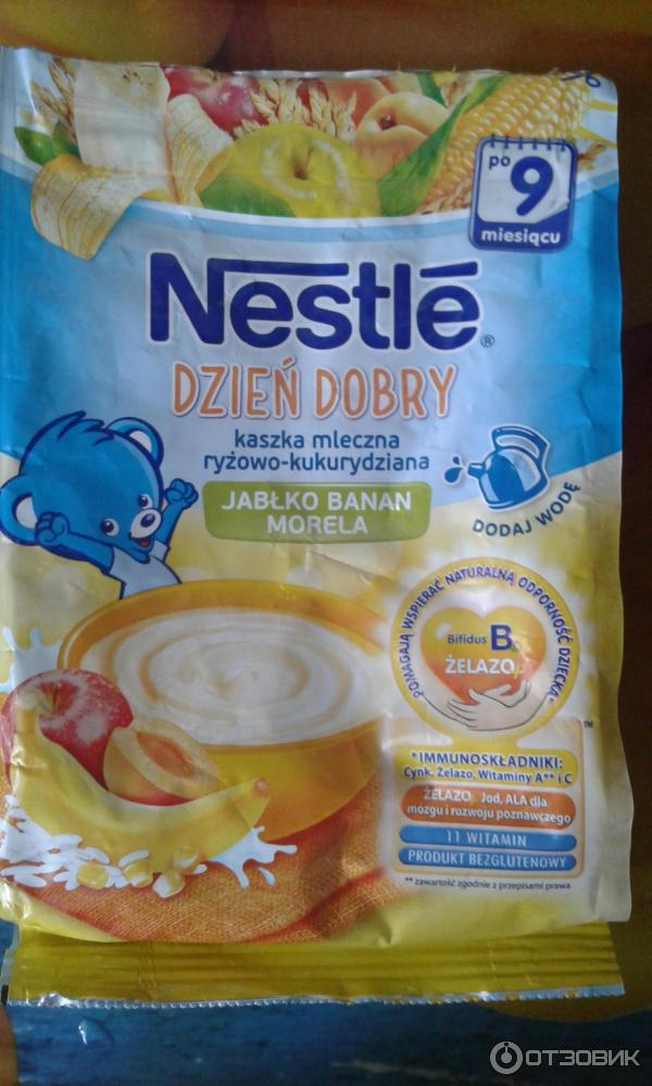 Каша Nestle рисово-кукурузная с яблоком, бананом и абрикосом