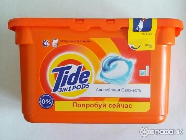 Капсулы для стирки Tide 3in1 Альпийская свежесть фото