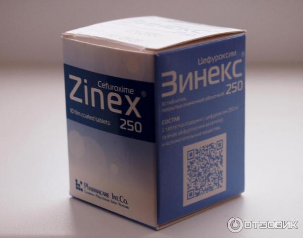 Антибиотик Pharmacare Int.Co. - Zinex. Зинекс (Цефуроксим)