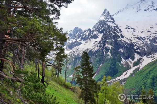 Канатная дорога в пос. Домбай (Россия, Карачаево-Черкессия) фото