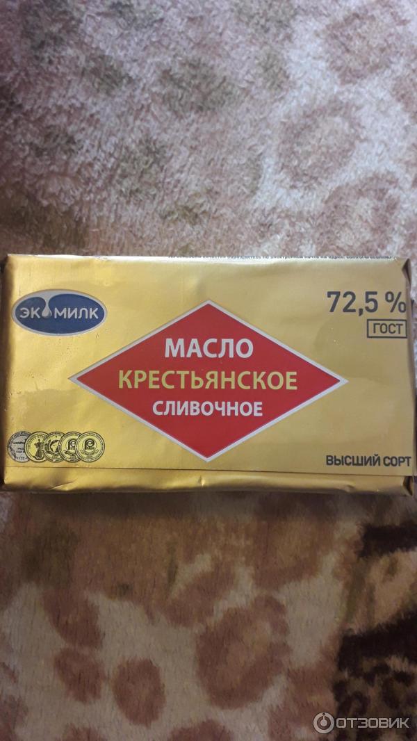 Масло сладко-сливочное Экомилк Крестьянское фото