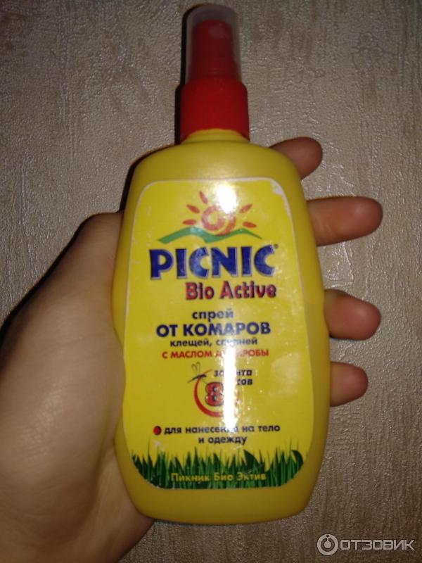 Спрей от комаров, клещей, слепней Picnic Bio Active с маслом андиробы фото