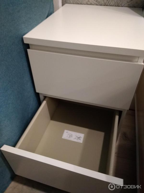 Комод Ikea Мальм с двумя ящиками белый фото