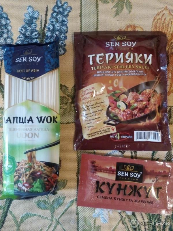 Лапша Sen Soy WOK Пшеничная лапша с соусом Терияки по-японски фото