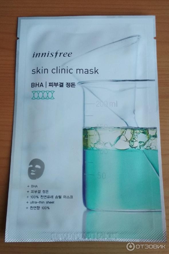 Клиническая маска для лица с салициловой кислотой Innisfree skin clinic mask BHA фото