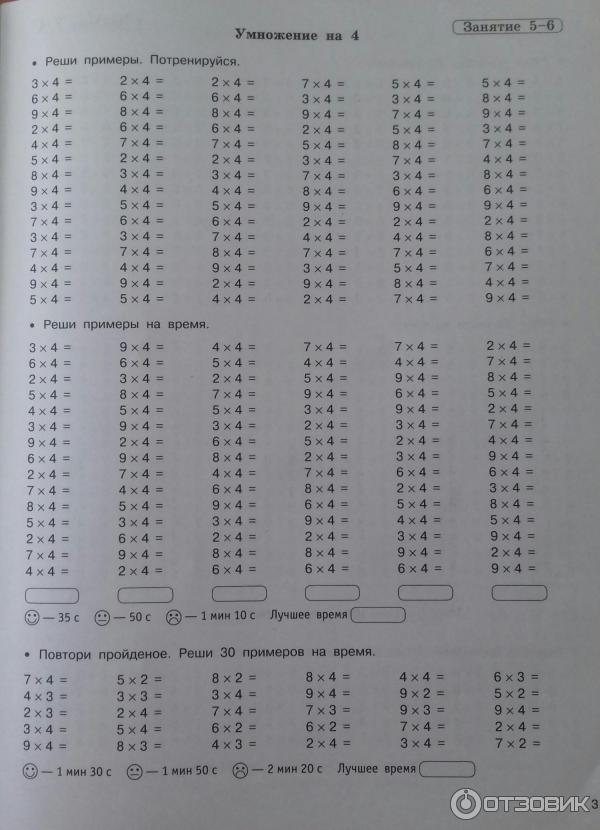 Тренировочные умножения 2 класс