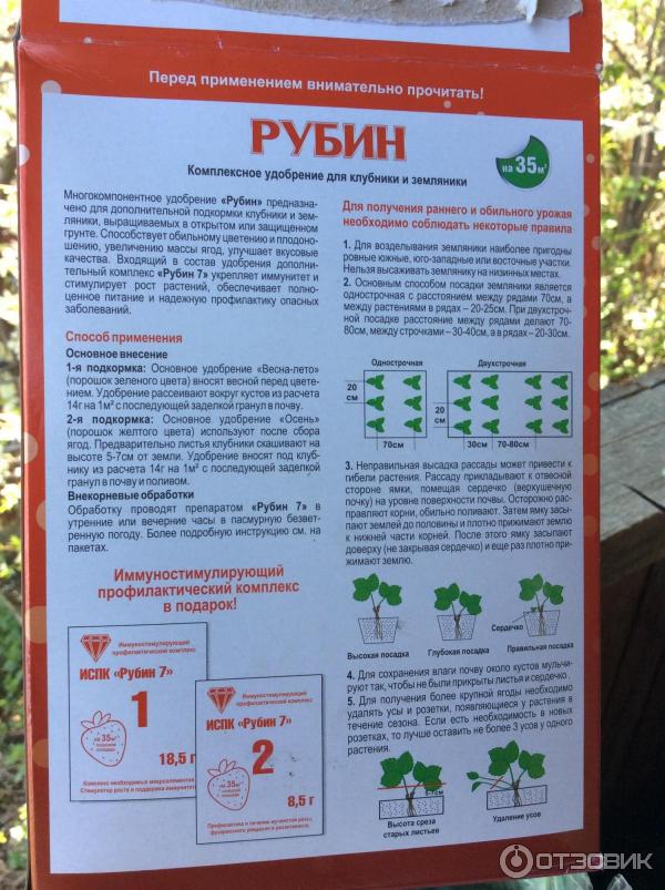 Удобрение для клубники и земляники Рубин фото
