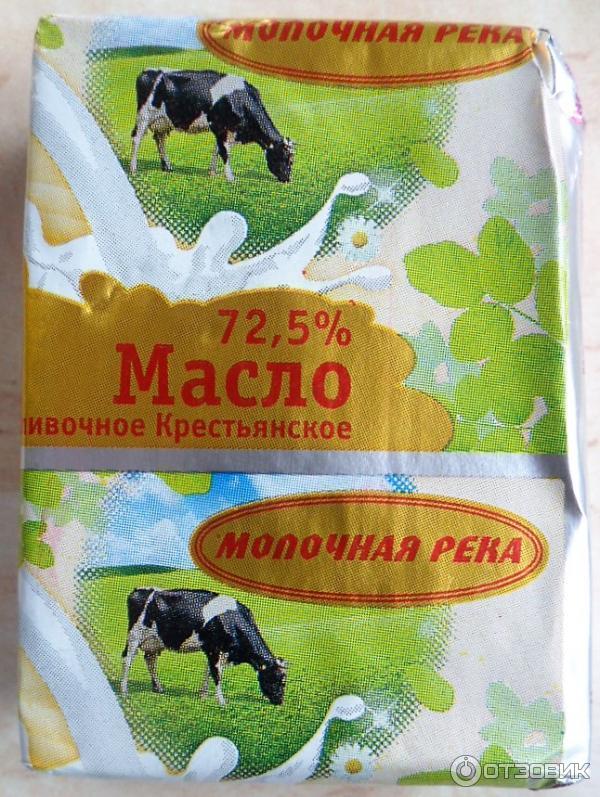 Молочная река Масло сливочное Крестьянское 72,5% фото