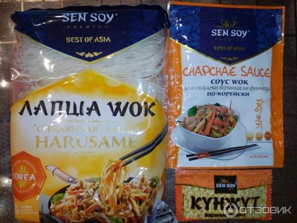 Бобовая лапша с соусом Чапче по-корейски Sen Soy Лапша Wok фото