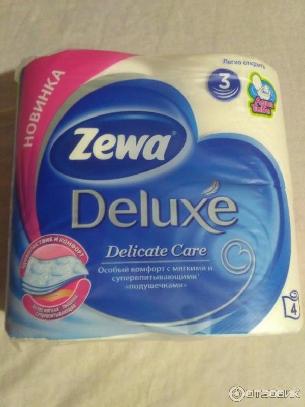 Туалетная бумага Zewa Deluxe Delicate Care с смываемой втулкой фото