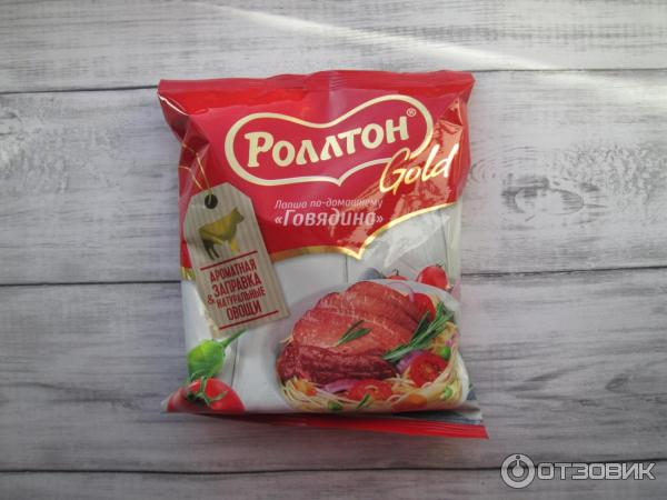 Лапша по-домашнему Роллтон Gold со вкусом говядины фото