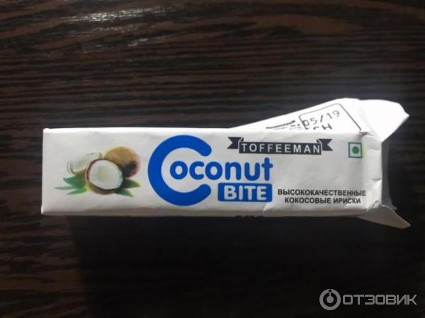 Кондитерские изделия сахаристые Toffeeman Ирис со вкусом кокоса Coconut Bite фото