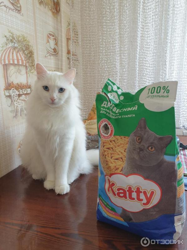 Древесный наполнитель для кошачьего туалета katty