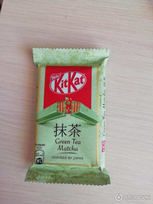 Шоколад KitKat с зеленым чаем фото