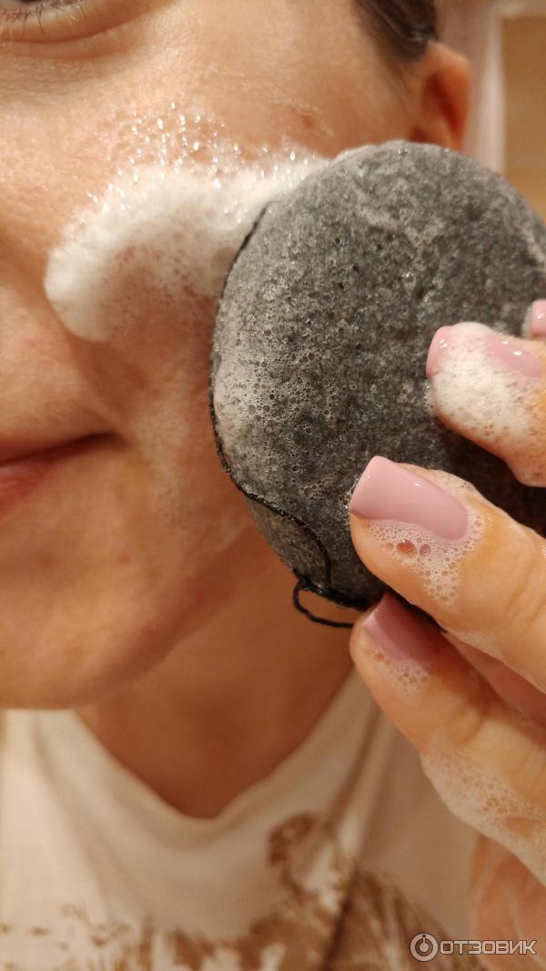 Конжаковый спонж для умывания Hubei Yizhi Konjac Biotechnology Konjac Sponge фото