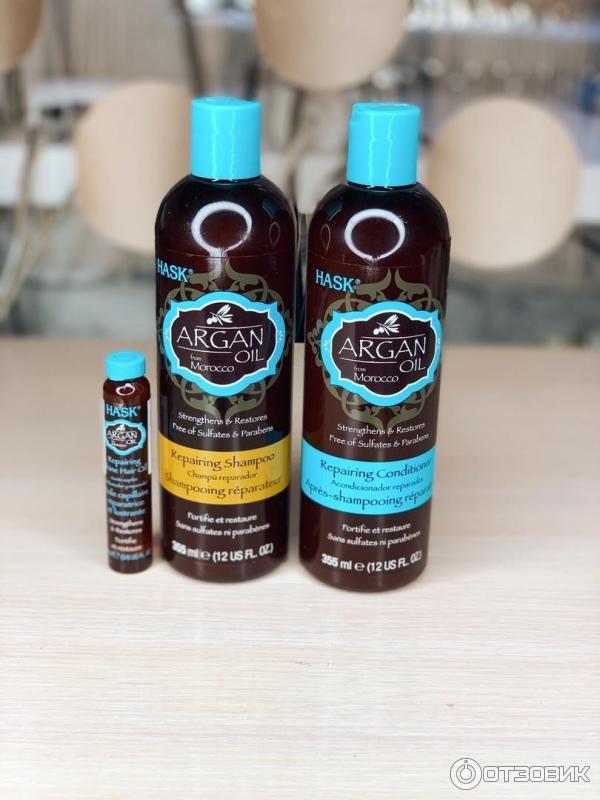 Восстанавливающий шампунь Hask Argan Oil from Morocco с аргановым маслом фото