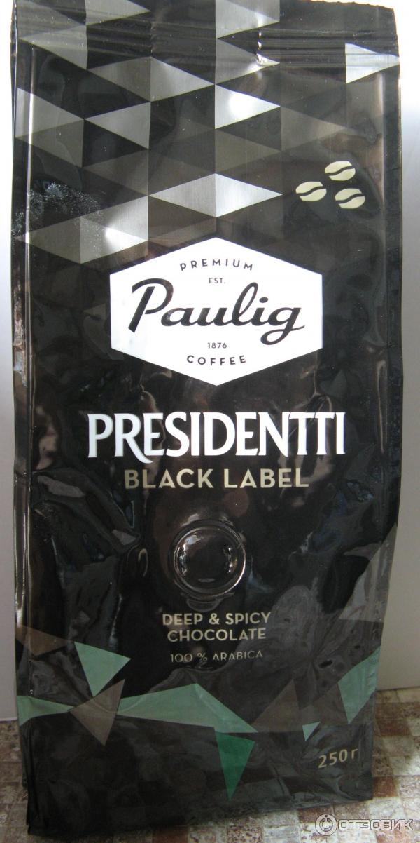 Кофе в зернах Paulig Presidentti Black label Flow deep & spicy chocolate фото