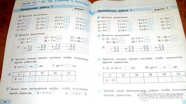 Математика контрольная самостоятельная 3 класс