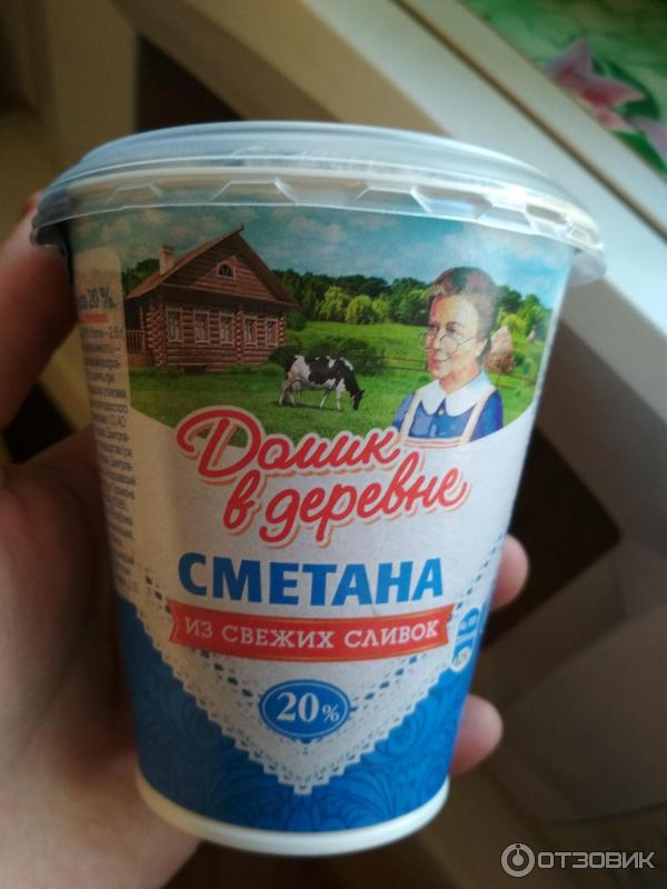 Отзыв о Сметана Домик в деревне 20% Сметану "Домик в деревне" покупаю достаточно