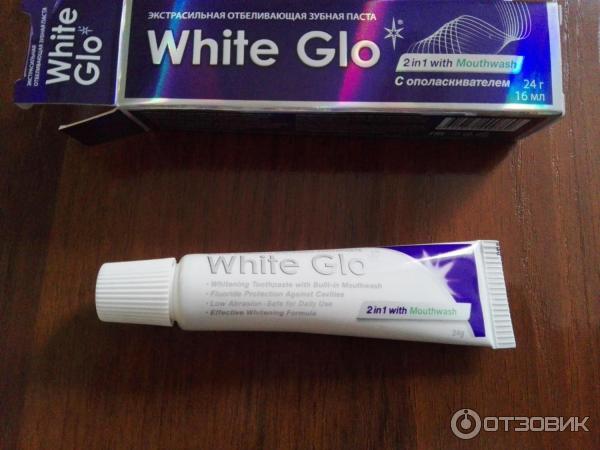 Экстрасильная отбеливающая зубная паста White Glo 2 в 1 фото