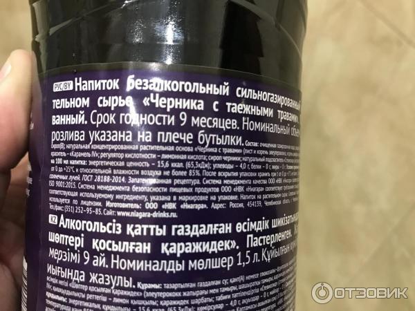 Напиток безалкогольный сильногазированный Таежный дар Черника на травах фото