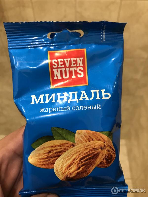 Миндаль в упаковке. Миндаль "Seven Nuts". Миндаль жареный солёный. Миндаль в КБ.