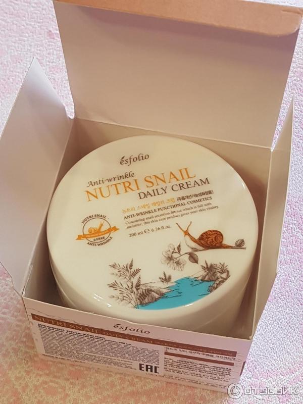 Крем для лица с экстрактом муцина улитки Esfolio Nutri Snail Daily Cream фото